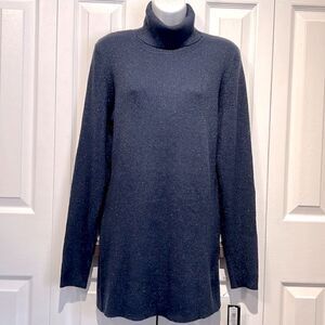Cartise Blue Wool/Cotton/Cashmere Blend Turtleneck Sweater‎ Size XL NWT
